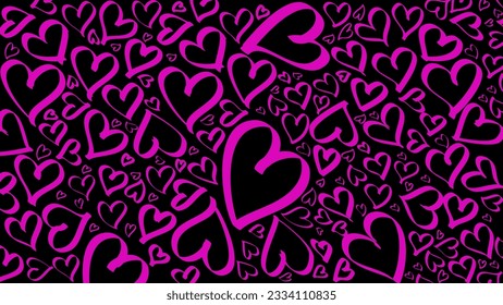 Heart print background vector illustration.
