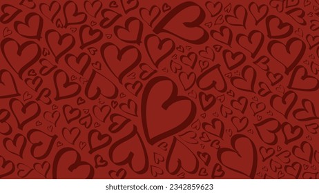 Heart print background vector illustration.