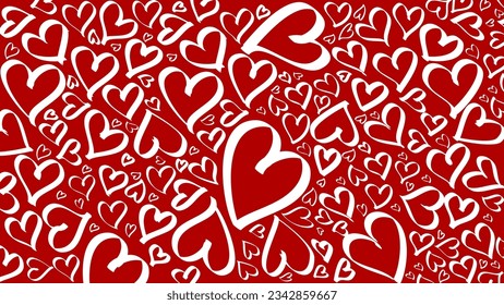 Heart print background vector illustration.