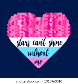 Heart print design with slogan. Vector illustration design for fashion fabrics, textile graphics, prints.