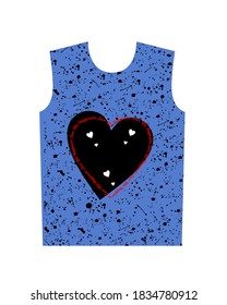heart print for t-shirt graphic vector