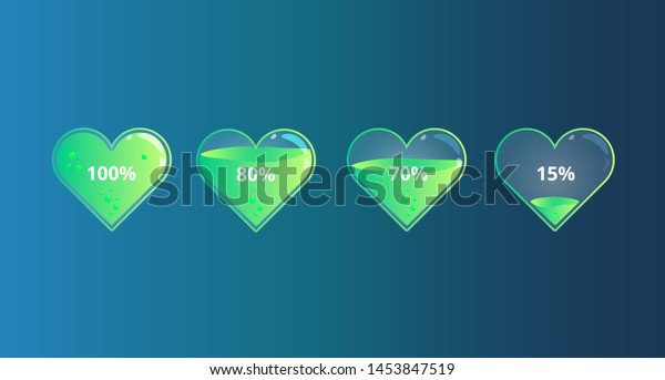 Barre De Progression Du Coeur Piles Image Vectorielle De Stock Libre De Droits