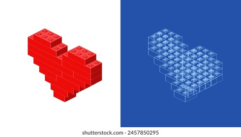Heart project for print and decoration. Vector