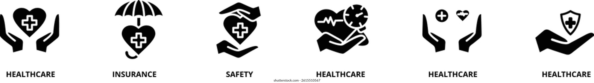 Heart protect vector icon illustration concept