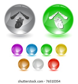 Heart protect. Vector interface element.