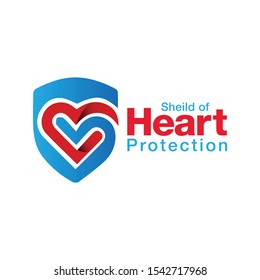 Heart Protection logo, shield with heart logo Logo Template Design Vector, Emblem, Design Concept, Creative Symbol, Icon