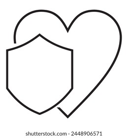 heart protector icon vector design. life protection icon vector design. protective icon vector design

