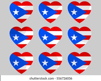 Heart with Puerto Rico flag. I love Puerto Rico. Vector illustration