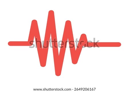 Heart Puls icon, on transparent background, flat line design, vector illustration