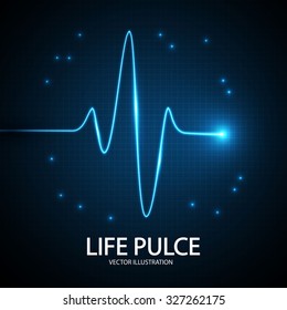 Heart Pulse Background. Vector illustration