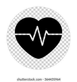 Heart Pulse Beat  - black vector icon