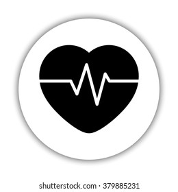 Heart Pulse Beat  - black vector icon