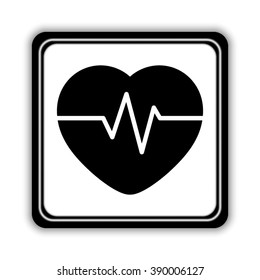 Heart Pulse Beat  - black vector icon