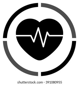 Heart Pulse Beat  - black vector icon