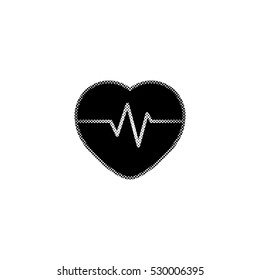 Heart Pulse Beat  -  black vector icon