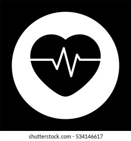 Heart Pulse Beat  - black vector icon