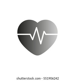 Heart Pulse Beat - black vector  icon