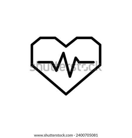  Heart Pulse Beat icon vector polygonal geometric