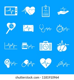 Heart pulse beat icons set. Simple illustration of 25 heart pulse beat vector icons for web