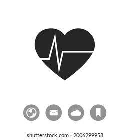 Icono vectorial de latido de pulso cardíaco.