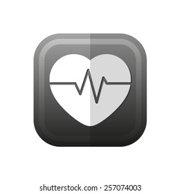 Heart Pulse Beat - vector icon, flat design