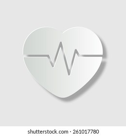 Heart Pulse Beat - vector icon with shadow