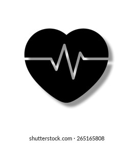Heart Pulse Beat  - vector icon with shadow