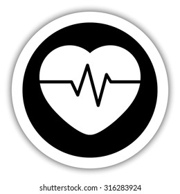 Heart Pulse Beat  - vector icon