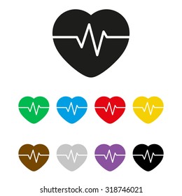 Heart Pulse Beat  - vector icon