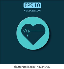 Heart pulse beat vector icon.