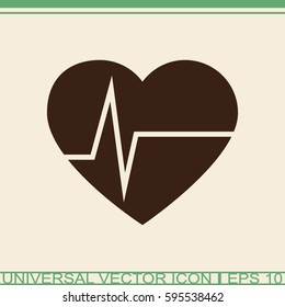 Heart pulse beat vector icon.
