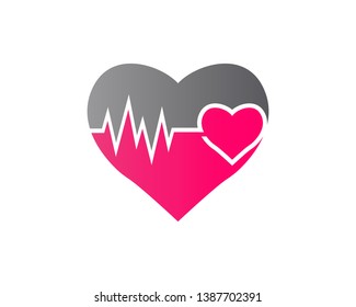 Heart pulse cardiogram. Beautiful healthcare love.