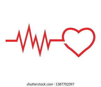 Heart pulse cardiogram. Beautiful healthcare love.
