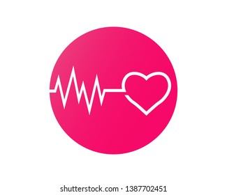 Heart pulse cardiogram. Beautiful healthcare love.