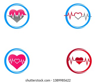 Heart pulse cardiogram. Beautiful healthcare love