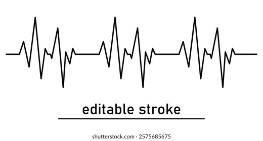 Heart pulse. Heart cardiogram line icon. Heart rhythm graph. Heartbeat line. Medicine, Healthcare. Editable Stroke