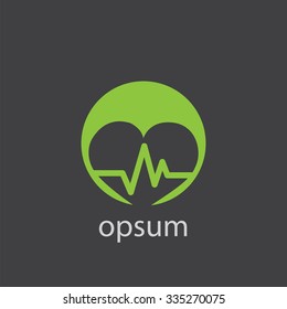 heart pulse cut identity template icon design element