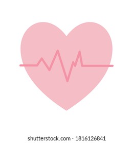 Heart pulse flat style icon design of Medical care health hospital emergency aid exam clinic and patient theme Vector illustration