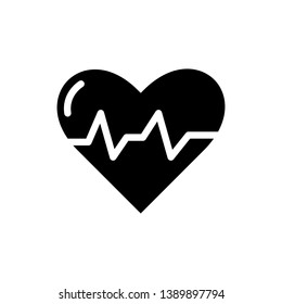 Heart pulse glyph icon vector