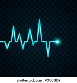 Heart pulse graphic isolated on transparent background. Concept of medicine.
Vector illustration