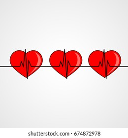 Heart pulse. Heartbeat