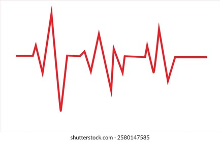 Heart pulse, heartbeat lone, cardiogram. Heartbeat design vector. World heart day concept. Red heartbeat line icon on white background. Line style world heart day medical Icon. Heart rhythm. 