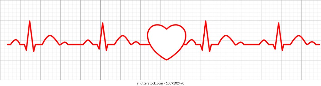Heart pulse icon. Cardiogram. Electrocardiogram. Vector illustration.