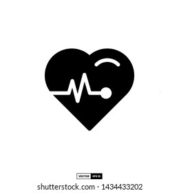 Heart & Pulse icon, design inspiration vector template for interface and any purpose