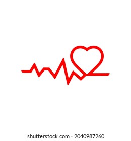 Heart pulse icon design template illustration isolated