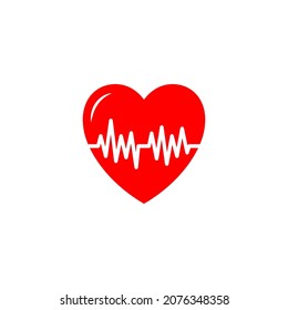 heart pulse icon design template vector isolated illustration