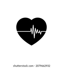 heart pulse icon design template vector isolated illustration