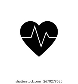 Icono del pulso del corazón con la línea del electrocardiograma