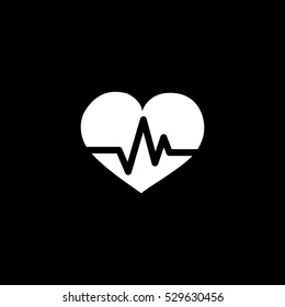 heart pulse icon, isolated, white background