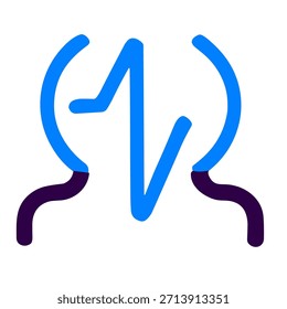 Ícone de pulso cardíaco. Ilustração vetorial linear do pulso cardíaco isolado em fundo branco.